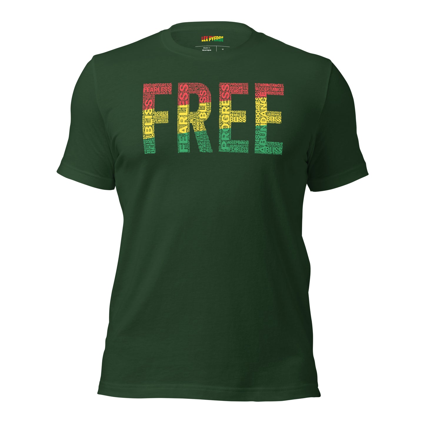 "FREE"  Pan-African Colored Word Cluster Short-Sleeve Unisex T-Shirt