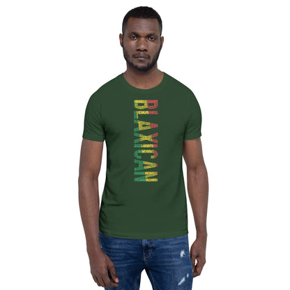 BLAXICAN BI-RACIAL Word Cluster with PAN-AFRICAN COLORS Short-Sleeve Unisex T-Shirt