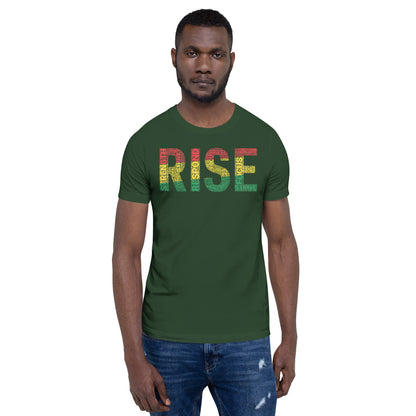 RISE: Word Cluster | Short-Sleeve Unisex Pan African Shirt | Lex Pyerse