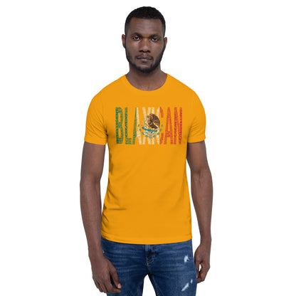 BLAXICAN BI-RACIAL Word Cluster with Mexican Flag Short-Sleeve Unisex T-Shirt