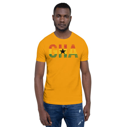 GHANA Abbreviated National Flag Inspired Word Cluster Short-Sleeve Unisex T-Shirt