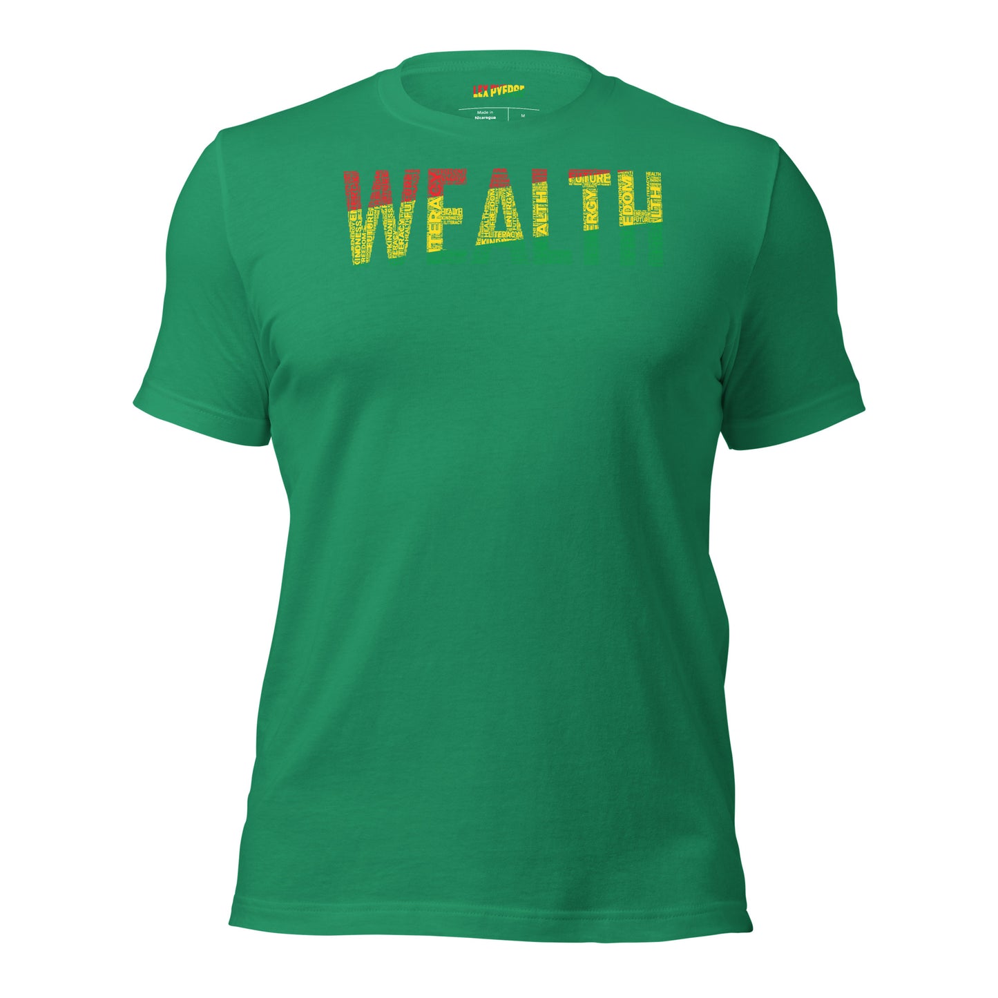 "WEALTH" Pan African Colored Word Cluster Short-Sleeve Unisex T-Shirt