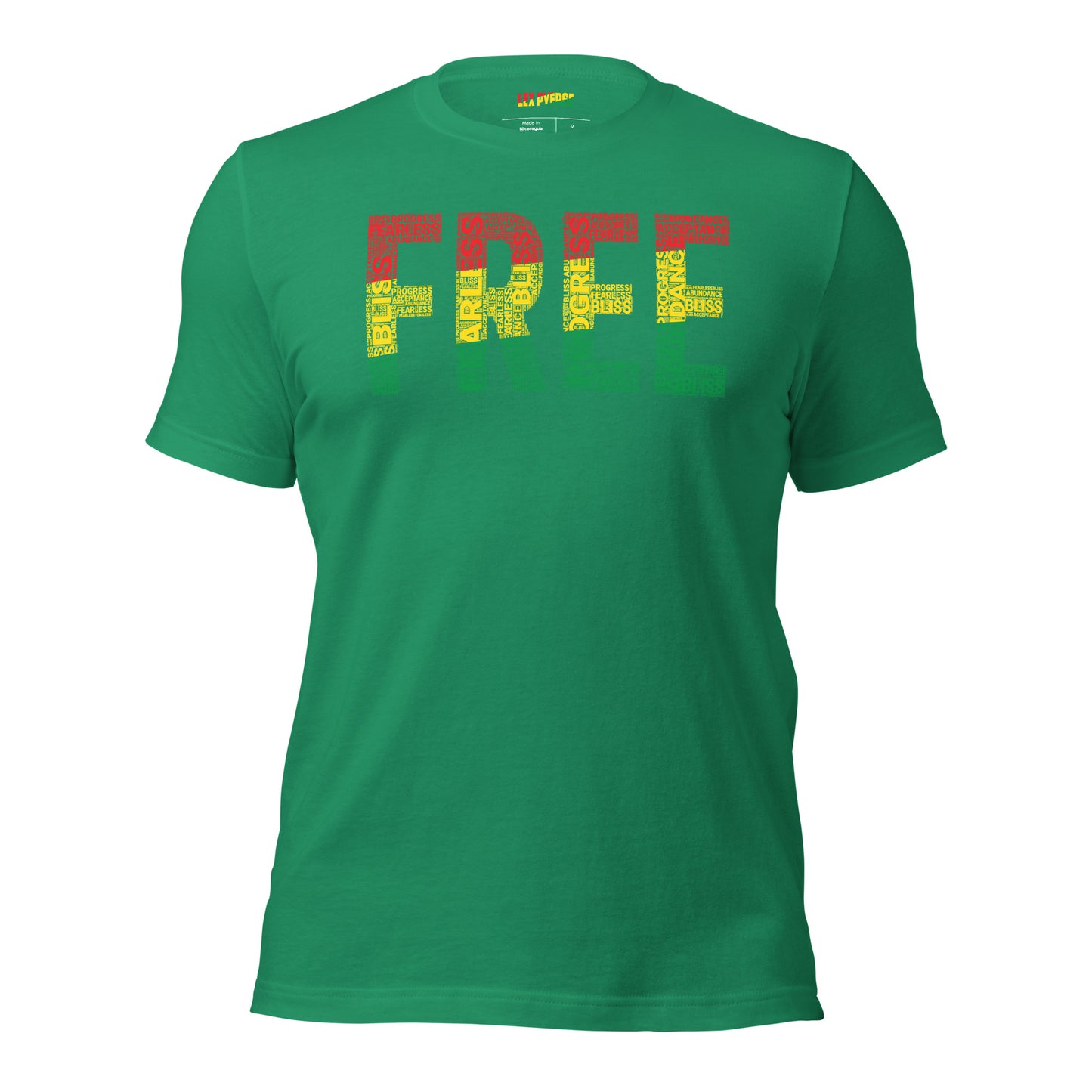 "FREE"  Pan-African Colored Word Cluster Short-Sleeve Unisex T-Shirt