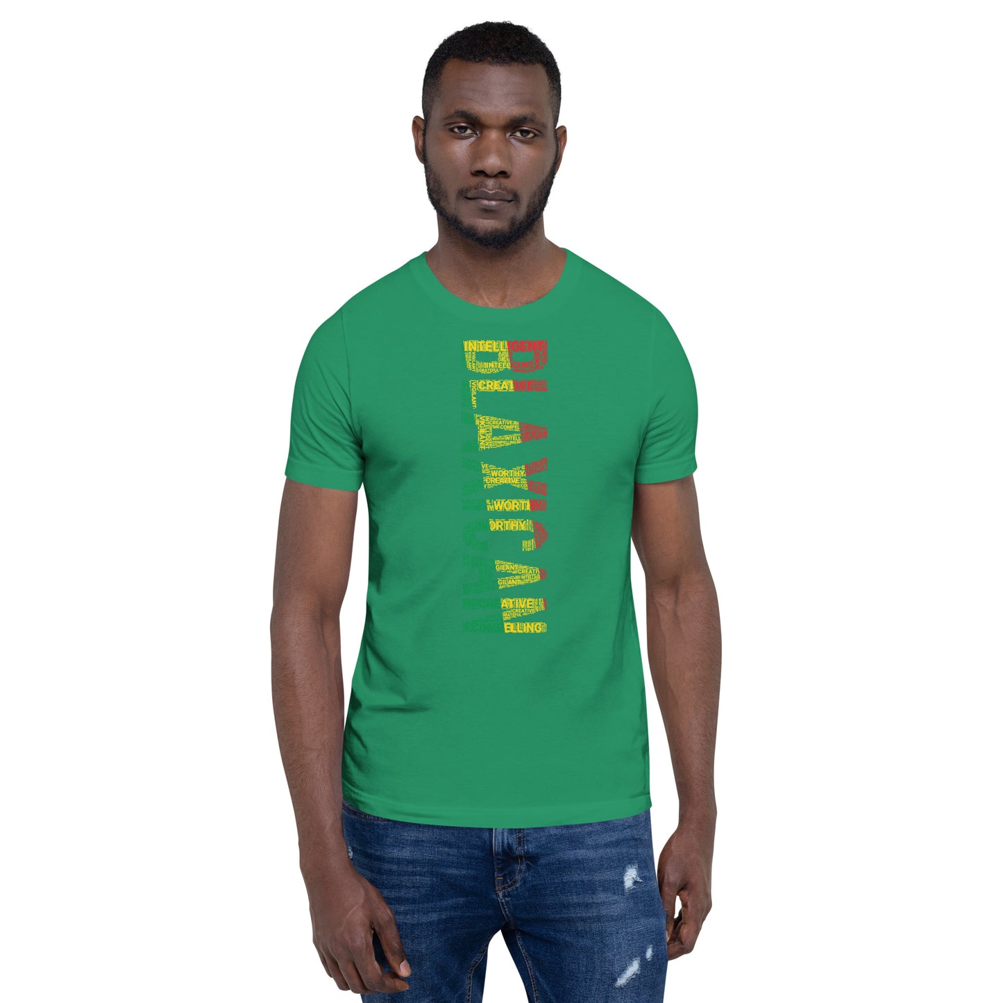 BLAXICAN BI-RACIAL Word Cluster with PAN-AFRICAN COLORS Short-Sleeve Unisex T-Shirt