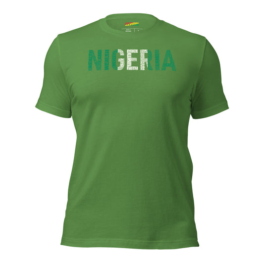 NIGERIA National Flag Inspired Word Cluster Short-Sleeve Unisex T-Shirt