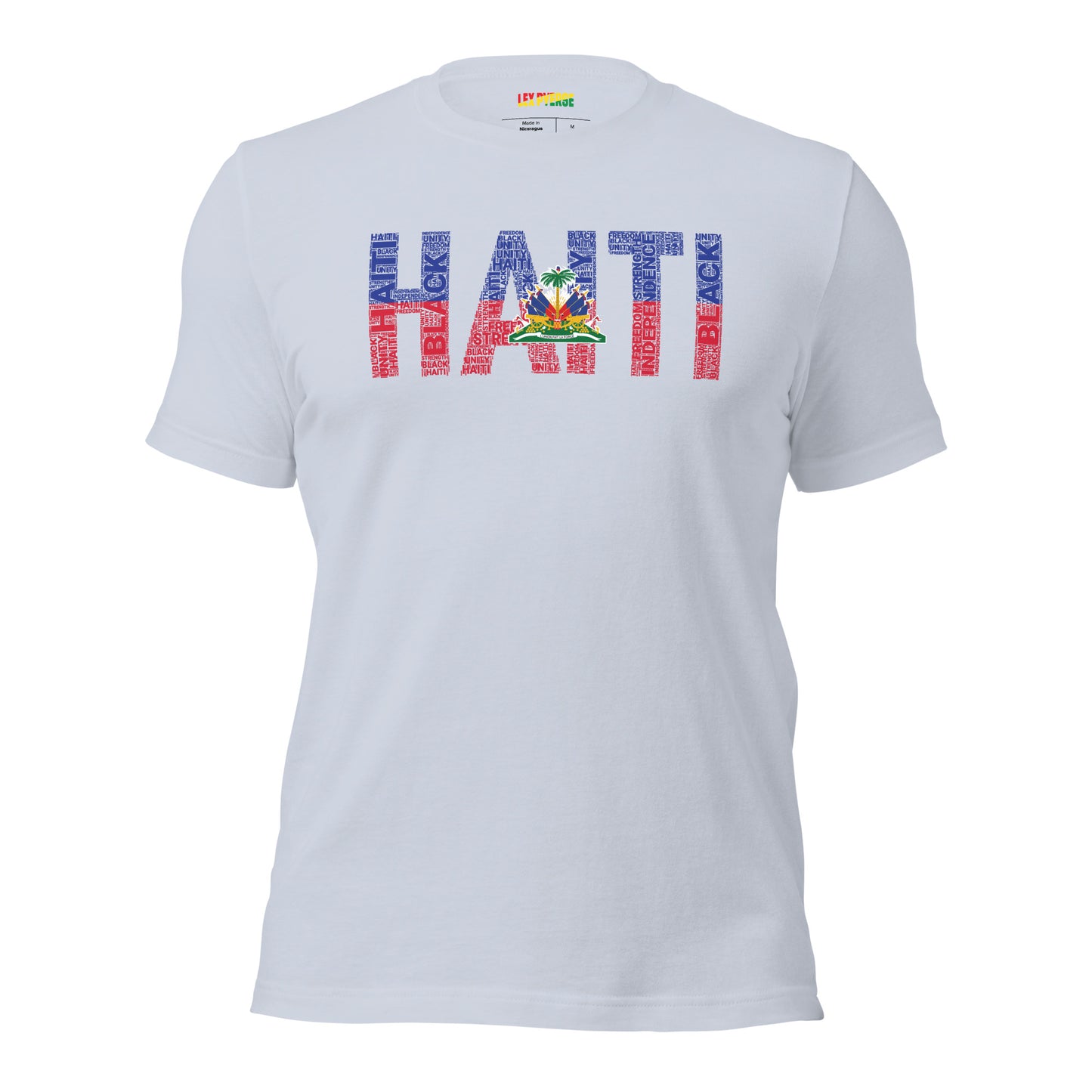 HAITI National Flag Inspired Word Cluster Short-Sleeve Unisex T-Shirt
