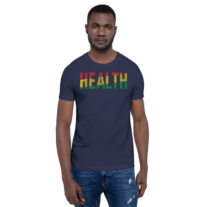 "HEALTH"  Pan-African Colored Word Cluster Short-Sleeve Unisex T-Shirt