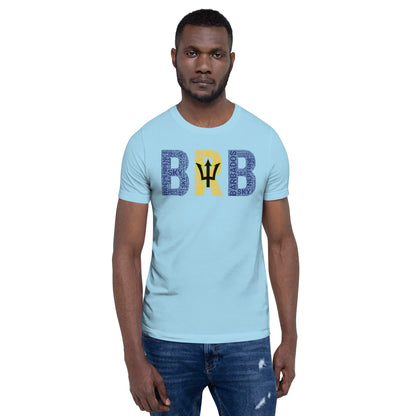 BARBADOS National Flag Inspired Word Cluster Short-Sleeve Unisex T-Shirt