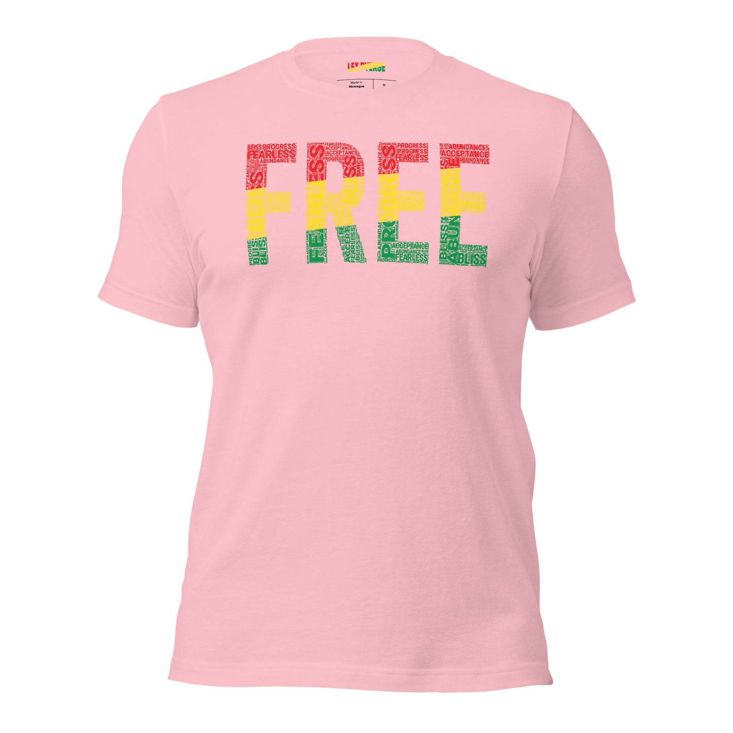 "FREE"  Pan-African Colored Word Cluster Short-Sleeve Unisex T-Shirt