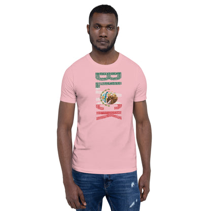 BI-RACIAL BLACK/MEXICAN (VERTICAL) MEXICAN FLAG INSPIRED Short-Sleeve Unisex T-Shirt