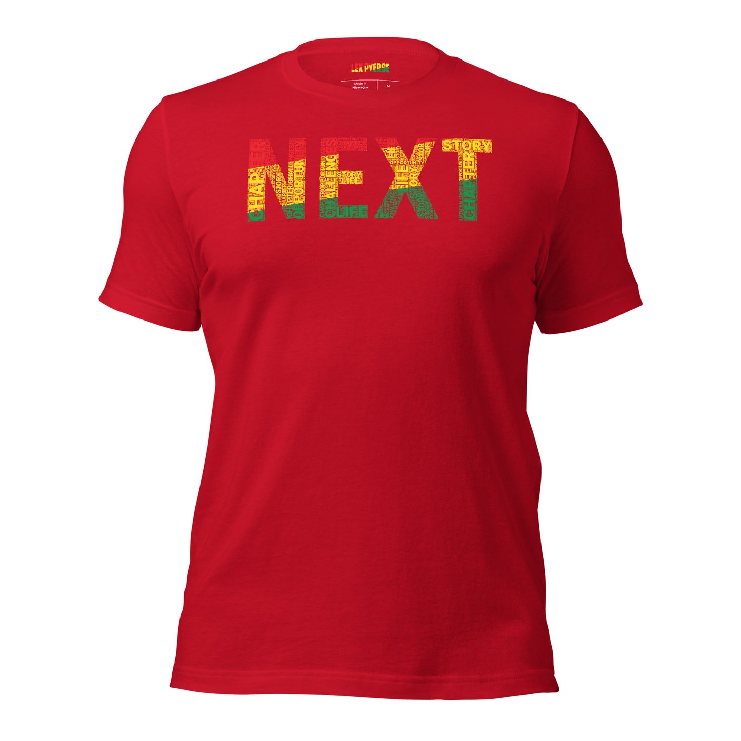 "NEXT"  Pan-African Colored Word Cluster Short-Sleeve Unisex T-Shirt