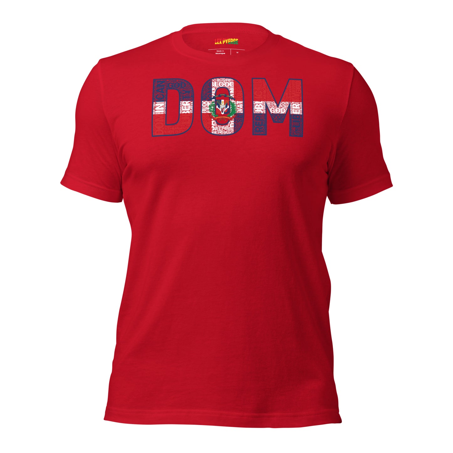 DOMINICAN REPUBLIC National Flag Inspired Word Cluster Short-Sleeve Unisex T-Shirt