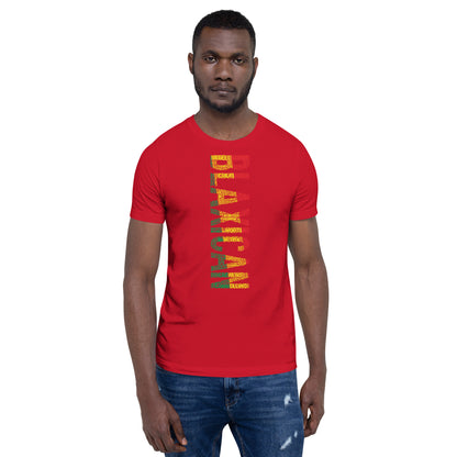 BLAXICAN BI-RACIAL Word Cluster with PAN-AFRICAN COLORS Short-Sleeve Unisex T-Shirt