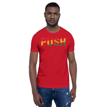 PUSH  Pan-African Colored Word Cluster Short-Sleeve Unisex T-Shirt