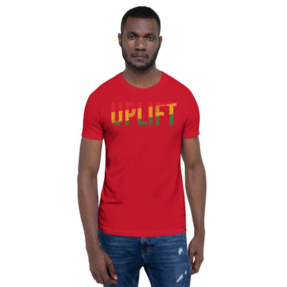 "UPLIFT" Pan-African Colored Word Cluster Short-Sleeve Unisex T-Shirt