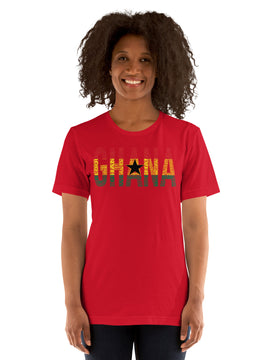 GHANA National Flag Inspired Word Cluster Short-Sleeve Unisex T-Shirt