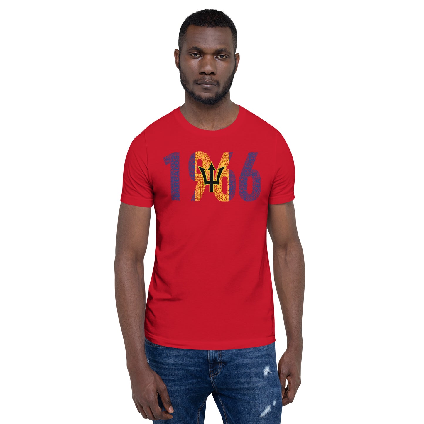 BARBADOS INDEPENDENCE National Flag Inspired Word Cluster Short-Sleeve Unisex T-Shirt