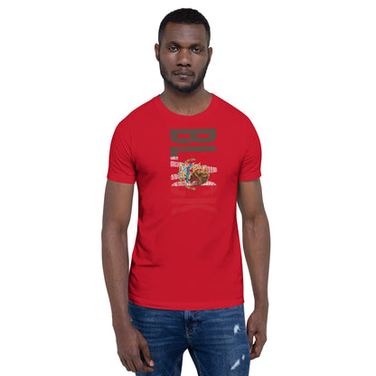 BI-RACIAL BLACK/MEXICAN (VERTICAL) MEXICAN FLAG INSPIRED Short-Sleeve Unisex T-Shirt