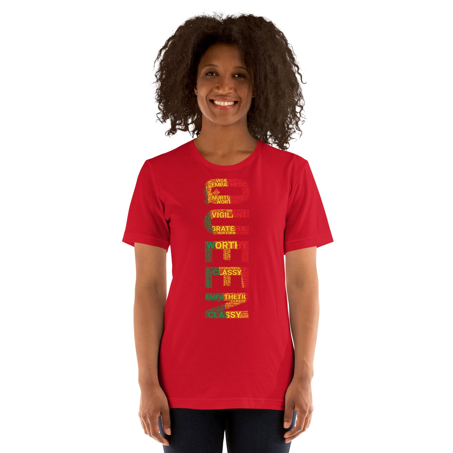 QUEEN (Vertical) Pan African Inspired Short-Sleeve Unisex T-Shirt