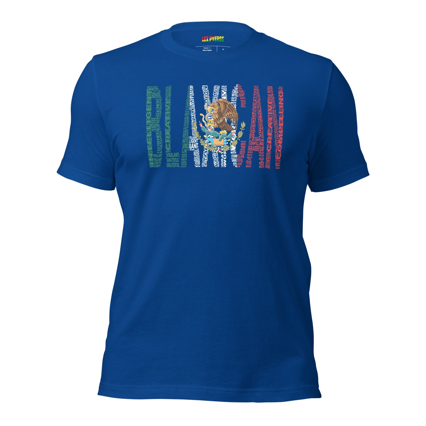 BLAXICAN BI-RACIAL Word Cluster with Mexican Flag Short-Sleeve Unisex T-Shirt