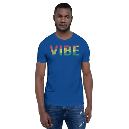 "VIBE"  Pan-African Colored Word Cluster Short-Sleeve Unisex T-Shirt