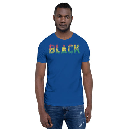 "BLACK" Word Cluster Pan-African Unisex Short Sleeve T-Shirt