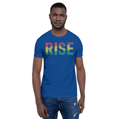 RISE: Word Cluster | Short-Sleeve Unisex Pan African Shirt | Lex Pyerse