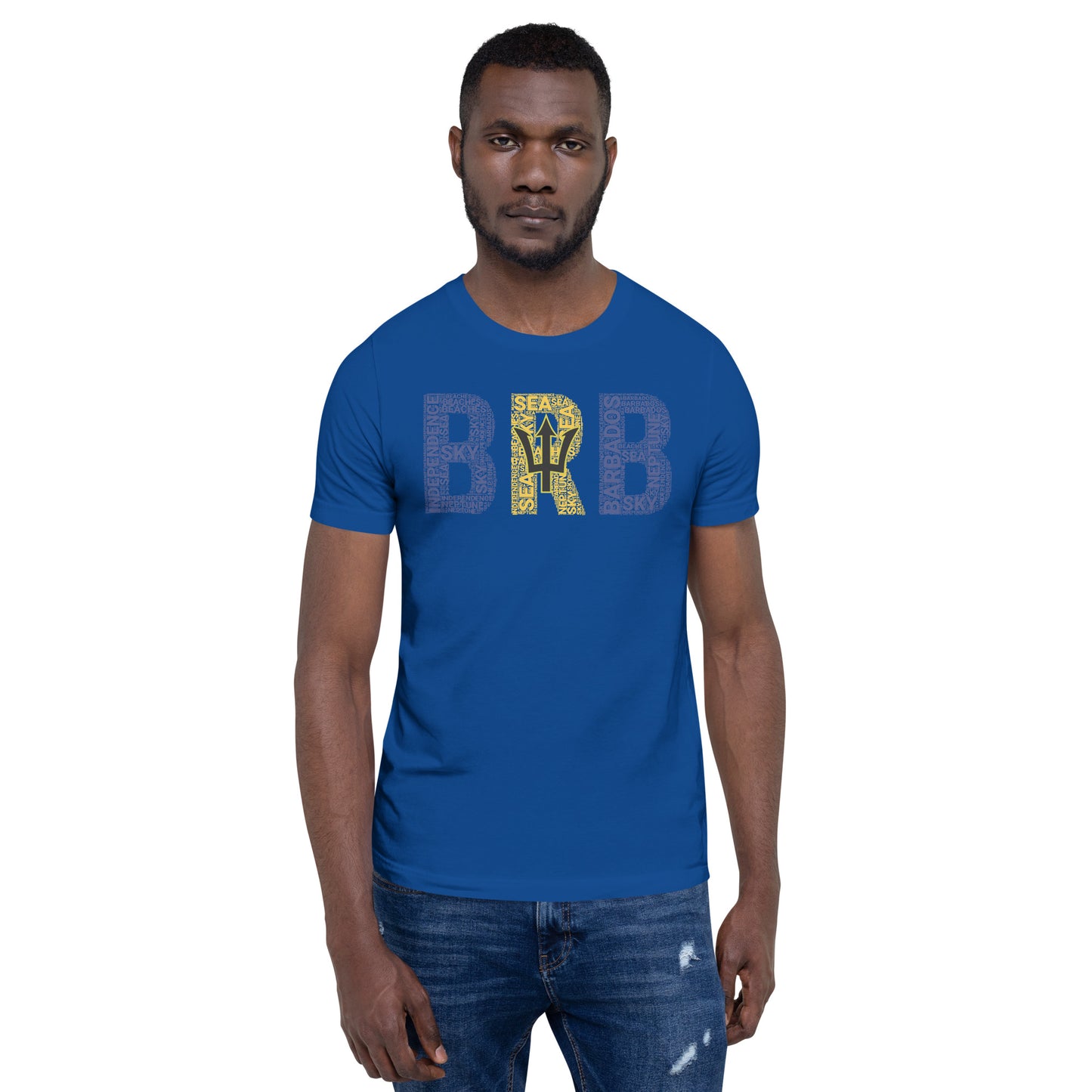 BARBADOS National Flag Inspired Word Cluster Short-Sleeve Unisex T-Shirt