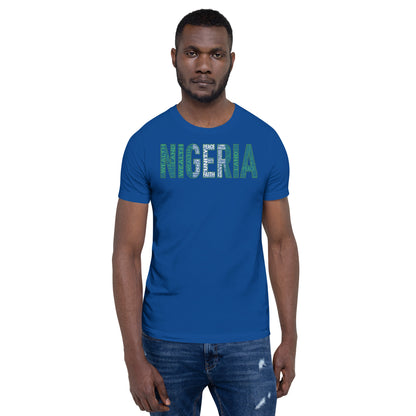 NIGERIA National Flag Inspired Word Cluster Short-Sleeve Unisex T-Shirt