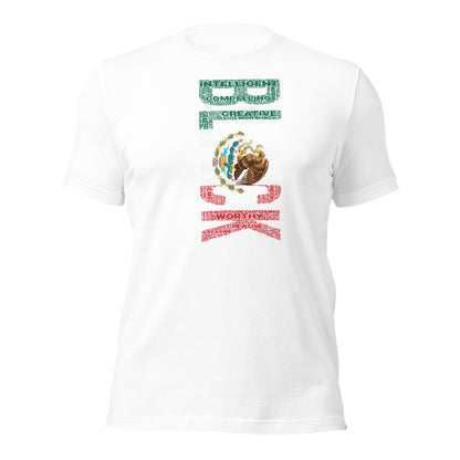 BI-RACIAL BLACK/MEXICAN (VERTICAL) MEXICAN FLAG INSPIRED Short-Sleeve Unisex T-Shirt