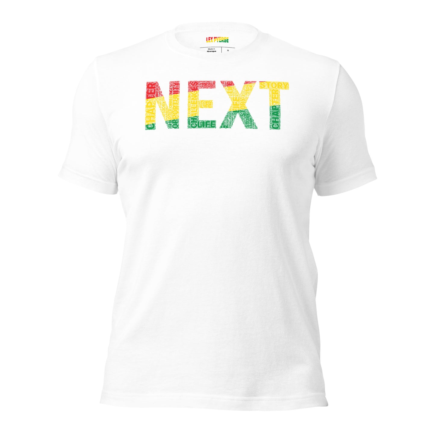 "NEXT"  Pan-African Colored Word Cluster Short-Sleeve Unisex T-Shirt