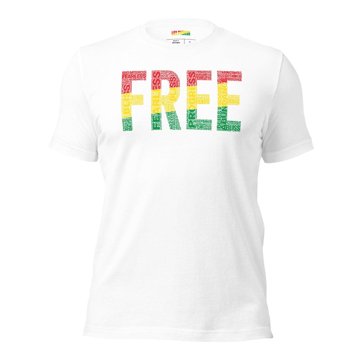 "FREE"  Pan-African Colored Word Cluster Short-Sleeve Unisex T-Shirt