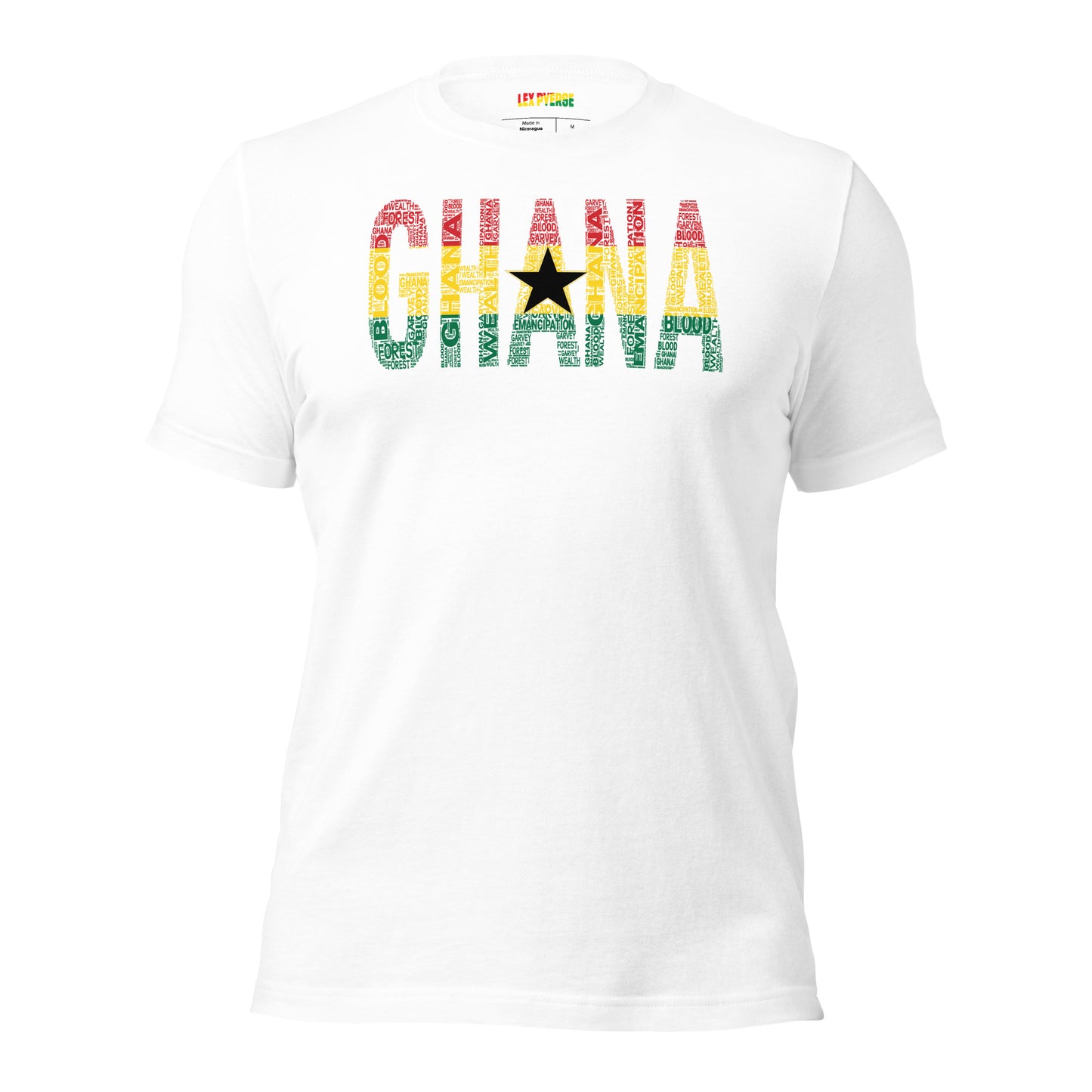 GHANA National Flag Inspired Word Cluster Short-Sleeve Unisex T-Shirt