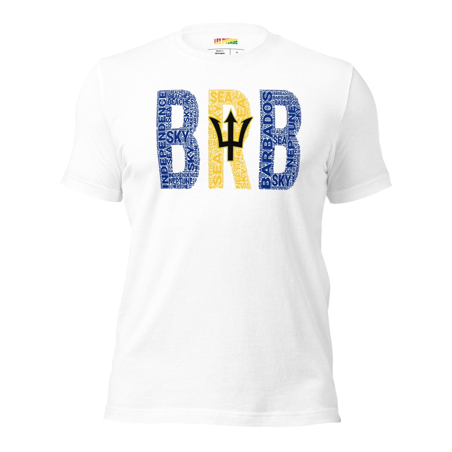 BARBADOS National Flag Inspired Word Cluster Short-Sleeve Unisex T-Shirt