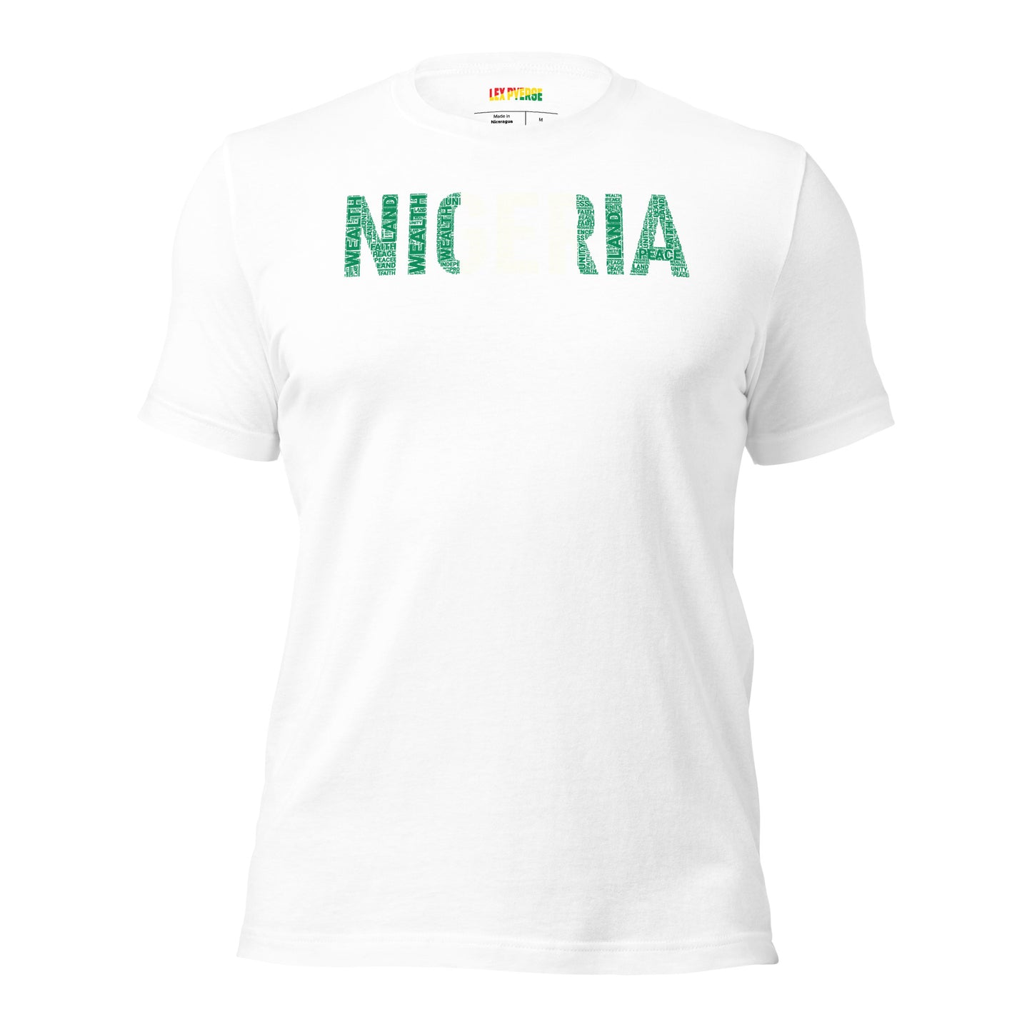 NIGERIA National Flag Inspired Word Cluster Short-Sleeve Unisex T-Shirt