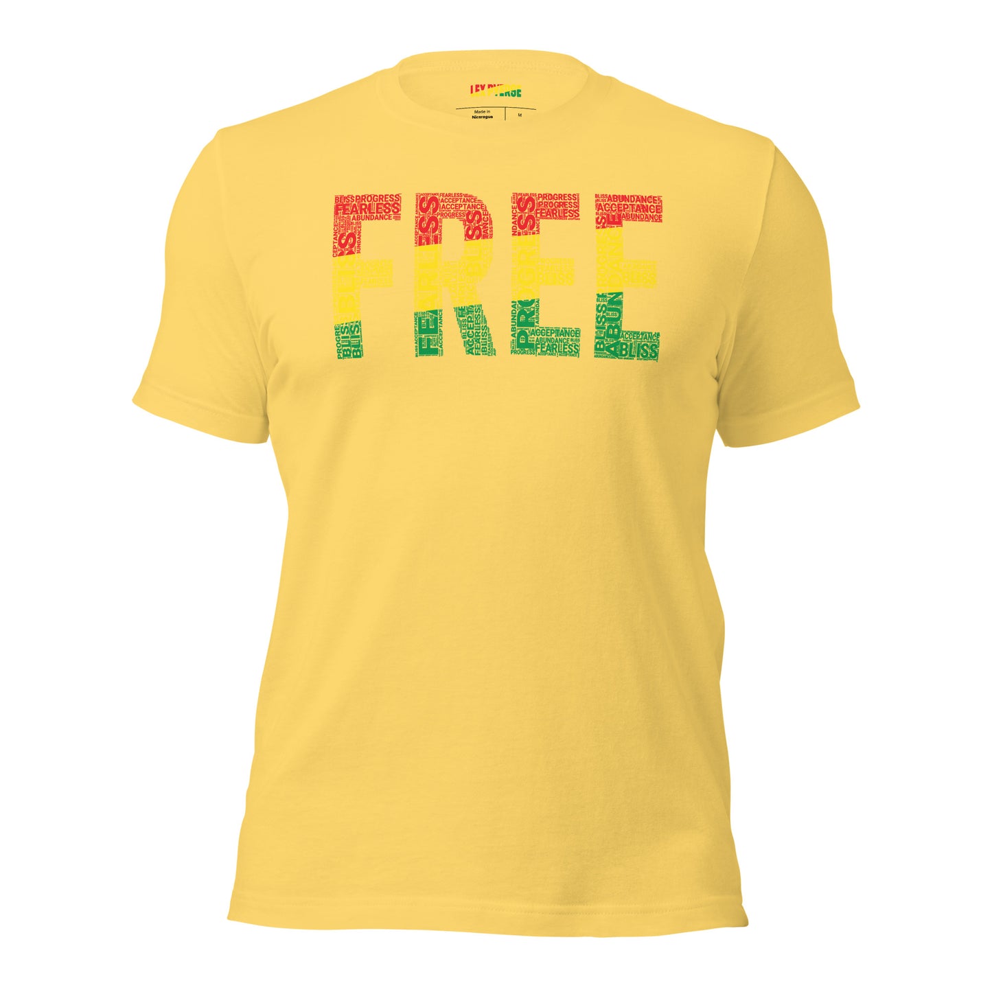 "FREE"  Pan-African Colored Word Cluster Short-Sleeve Unisex T-Shirt