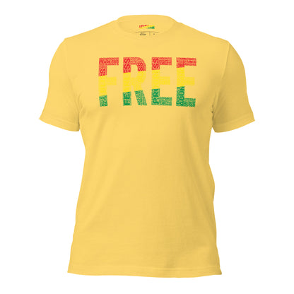 "FREE"  Pan-African Colored Word Cluster Short-Sleeve Unisex T-Shirt