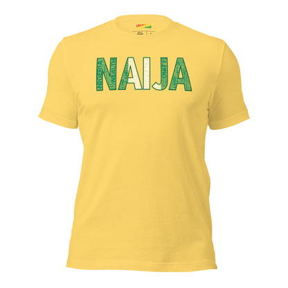 NIGERIA  National Flag Inspired NAIJA Word Cluster Short-Sleeve Unisex T-Shirt