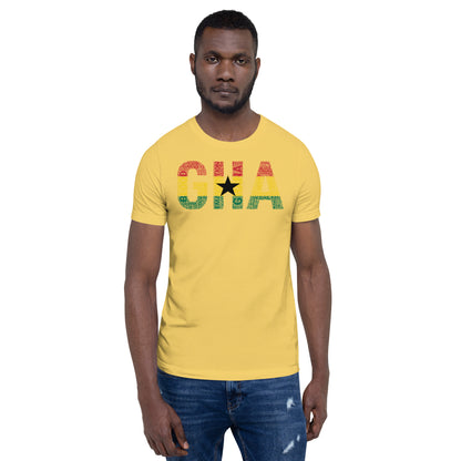 GHANA Abbreviated National Flag Inspired Word Cluster Short-Sleeve Unisex T-Shirt