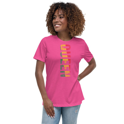 QUEEN Pan African Inspired (Vertical) Women's short sleeve t-shirt