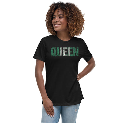 QUEEN Nigerian Inspired Word Cluster Women's Relaxed T-Shirt