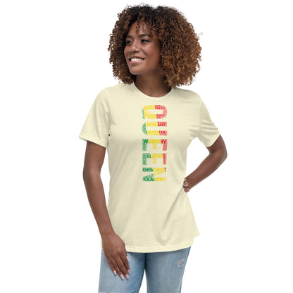 QUEEN Pan African Inspired (Vertical) Women's short sleeve t-shirt