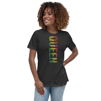 QUEEN Pan African Inspired (Vertical) Women's short sleeve t-shirt