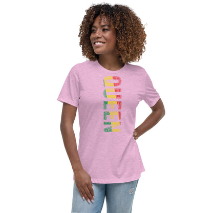 QUEEN Pan African Inspired (Vertical) Women's short sleeve t-shirt