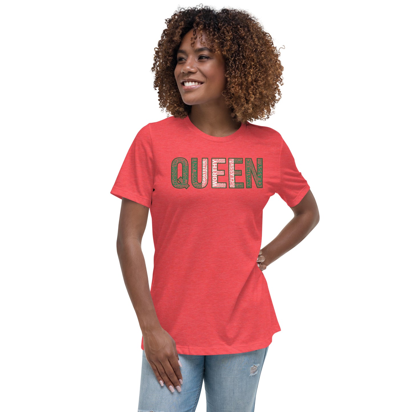 QUEEN Nigerian Inspired Word Cluster Women's Relaxed T-Shirt