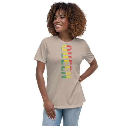 QUEEN Pan African Inspired (Vertical) Women's short sleeve t-shirt