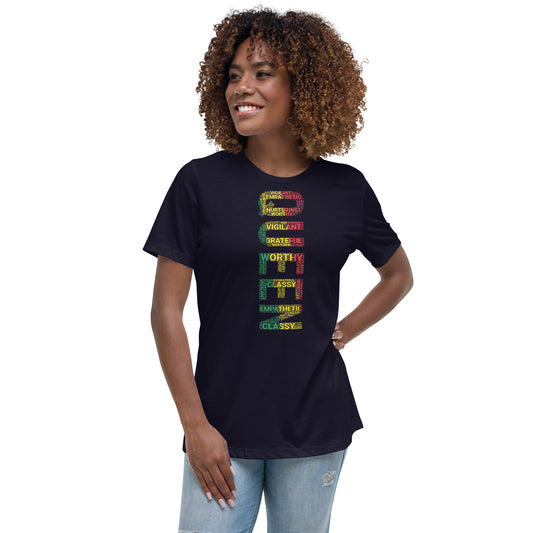 QUEEN Pan African Inspired (Vertical) Women's Short Sleeve T-Shirt