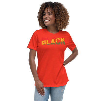 BLACK  Pan African Word Cluster Women's short sleeve t-shirt