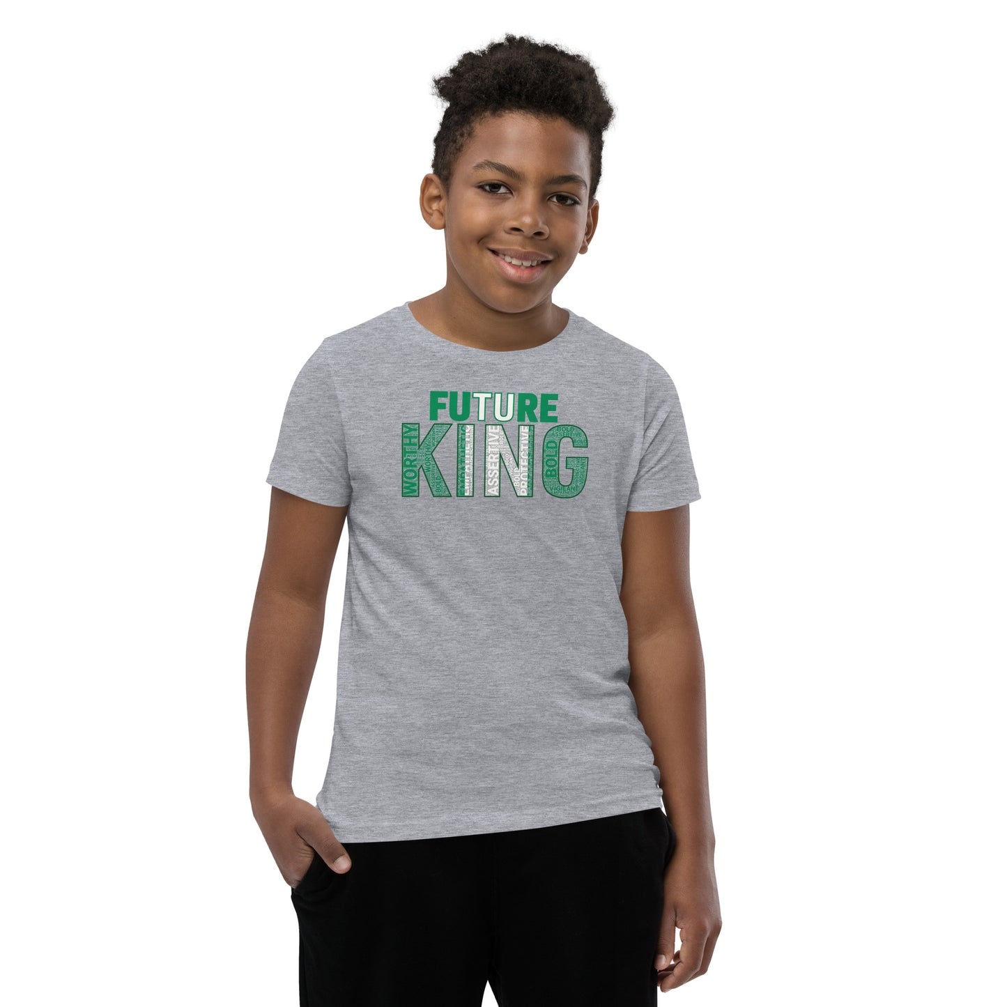 FUTURE KING Nigerian Inspired Word Cluster Youth Short Sleeve T-Shirt