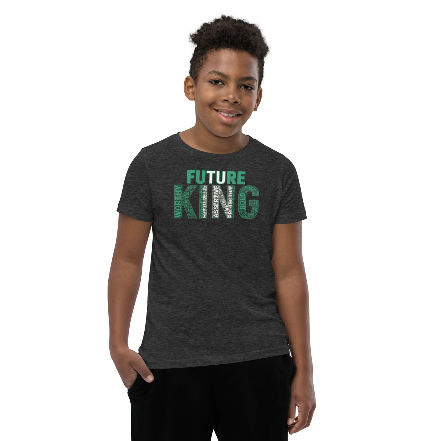 FUTURE KING Nigerian Inspired Word Cluster Youth Short Sleeve T-Shirt